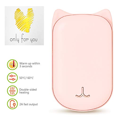 CENXINY 6000mAh Power Bank USB Chauffe-Mains Rechargeable Hand Warmer Batterie Externe Chaufferette Main Électrique Poche Réchauffeur de Mains pour Hommes Femmes Cadeau
