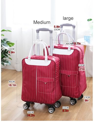 Rolling Duffle Bag with Wheels - Large Capacity Waterproof Travel Bag | 360° Spinner Wheels & Telescopic Handle | Carry-On Weekender for Men & Women(Style6,Medium)2