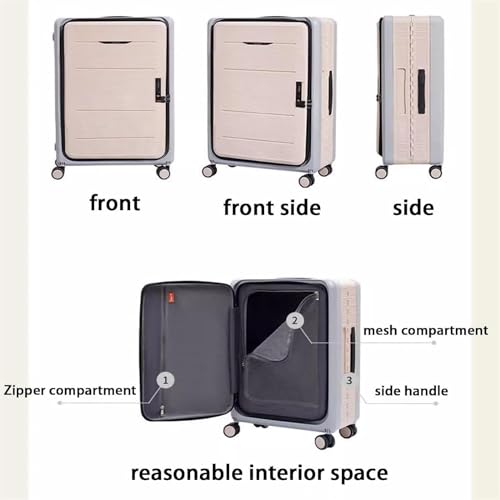 Suitcase Foldable Suitcases Adjustable Trolley Carry On Luggage Front Open Suitcase Luggage(E,20 in)3