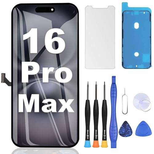 ZOETEC Screen Replacement for iPhone 16 Pro Max [Support Face ID] Full HD Retina Display Touch Screen Digitizer Frame Assembly with Repair Tools Kit