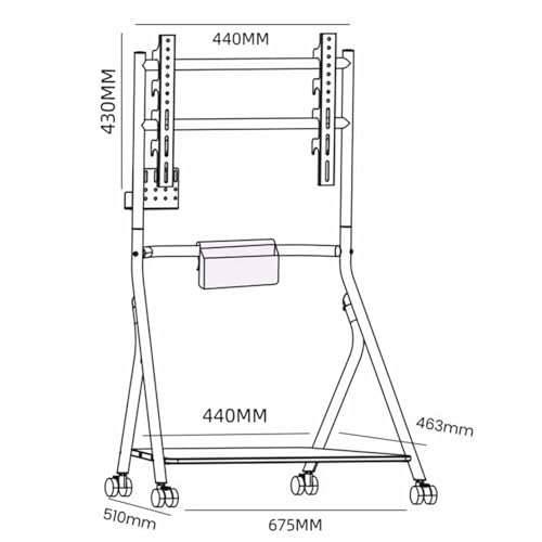 Soporte móvil para TV con ruedas ajustable 32-55 pulg. miniatura 7