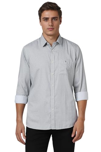 Image of Van Heusen Casual Printed Shirt for Men| Premium Cotton| Full Sleeves| Slim Fit |Breathable Fabric