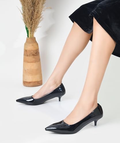 Image of JM LOOKS Women Pointed Toe Kitten Heel Pumps for Office, Formal Meetings and Everyday Wear