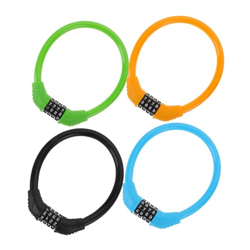 Anneome 4 Pack Bike Locks Password Bike Lock Heavy Duty Theft Proof Keyless Black Blue Green Orange