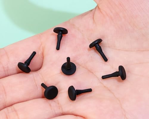 Image of ONLYKXY 10 Pcs Silicone Round Snap in Type Locking Furniture Hole Plugs Button Protective Cover Cap Head (2.5mm /0.09inch, Black)