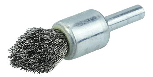 Image of Weiler 10313 Controlled Flare Crimped Wire End Brush 1 /2 inch, .0104 inch Stainless Steel Fill, Made in The USA (Pack of 10)