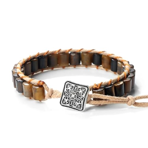 Bracelet en œil de tigre et agate colorée : le cadeau de fête idéal fait main pour femme