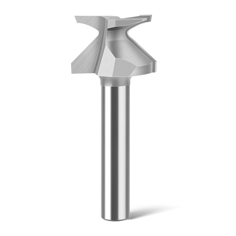 1/4" Shank R10 Arc Bending Router Bits, Chamfer Router bit,45 Degree Router bit,Woodworking Router Bits with Integrated Knife, Tungsten Steel, 2 Flutes