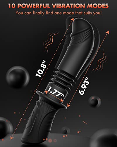G Spot Vibrator Dildo - Soft Silicone Rose Sex Toys Vibrators With 10 Powerful Vibration & 3 Thrusting Modes Personal Massagers For Clitoral Stimulation, Adult Sex Toys For Women Mens Pleasure Black #TOP1