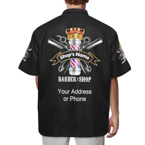 Custom Barber Zipper Jackets for Men Hairstylist Personalized Salon Logo Smocks Barbershop Uniform Shirts Apron4