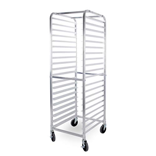 ARKSEN Heavy Duty Welded Aluminum Full Height 20 Tier Sheet/Bun Pan Rack with Caster Wheels