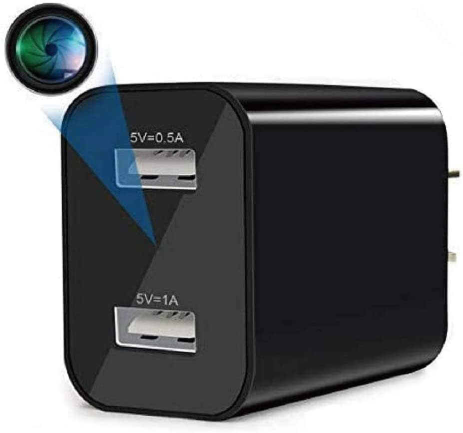 Image of SECURINNOV 2-in-1 USB Charger Hidden Camera - Full HD Mini Security Camera Port Wall Charger Remote View Audio & Video Recorder (Dual USB Charger Camera)