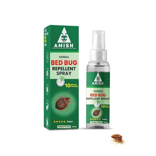 Amish Herbal Bed Bug Spray 100ml Pack Of 1 |10Minutes Result Guaranty|Removes Entire BedBug colony|Powerful 100% Organic No Chemical BedBug Repellent Khatmal Spray for Home Long Lasting Protection Instant Action (Image - 1)