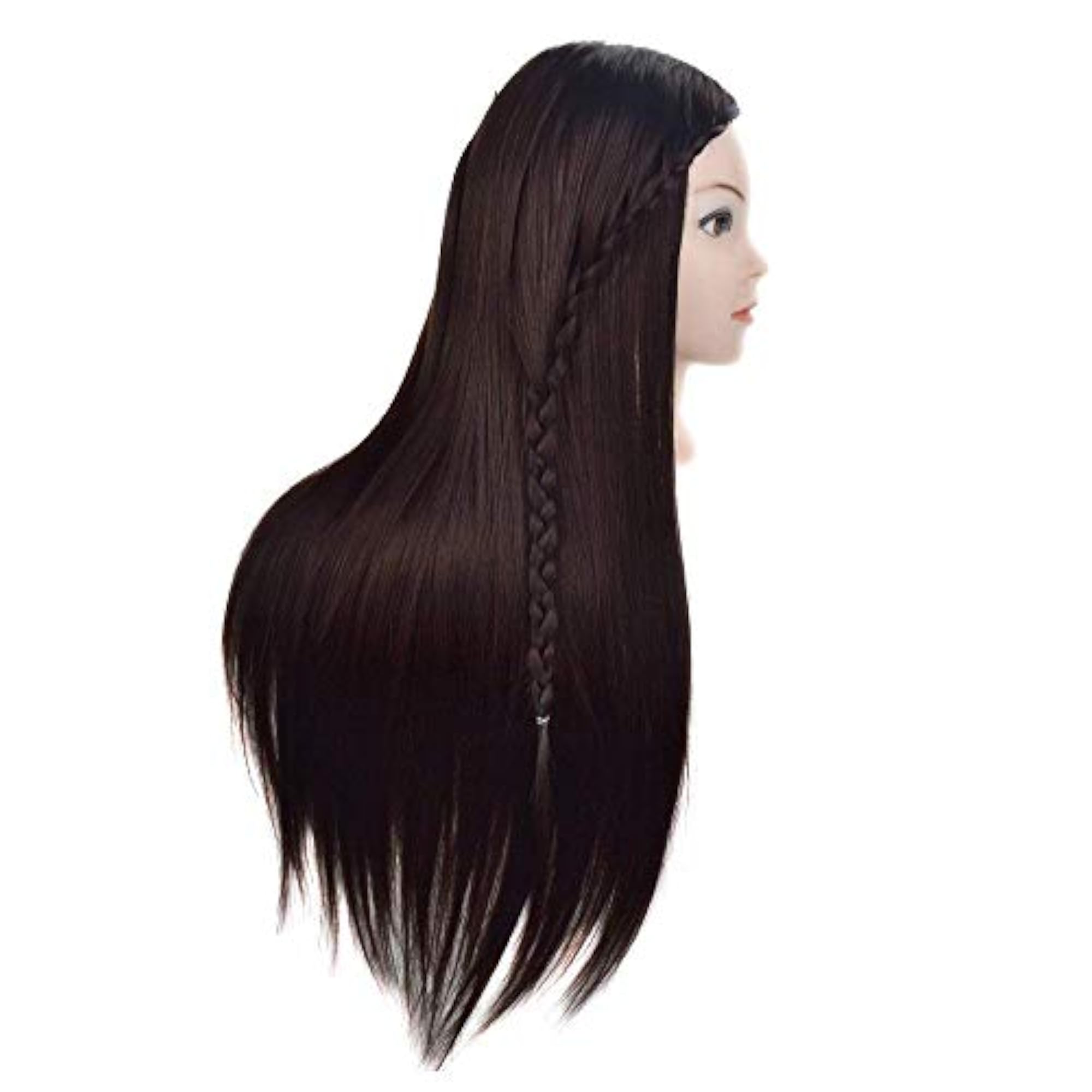 Dark Brown Dummy Hair Mannequin for Styling, 30 Inch