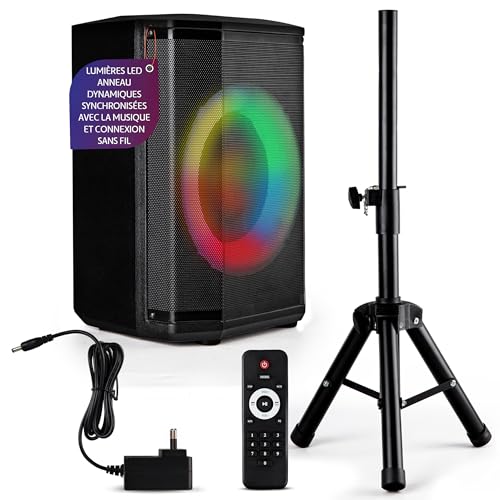 Pyle Enceinte Bluetooth Portable de Fête 120W – Enceinte Karaoké avec Woofer 8