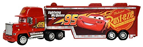 Disney Pixar Mack Lighting McQueen 95 Piston Cup Trailer Holds 2 Vehicles