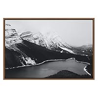 SIGNWIN Framed Canvas Wall Art Snow Mountains Peyto Lake in Canada Landscape Wilderness Photography Modern Art Scenic Dramatic Black and White for Living Room, Bedroom, Office - 16