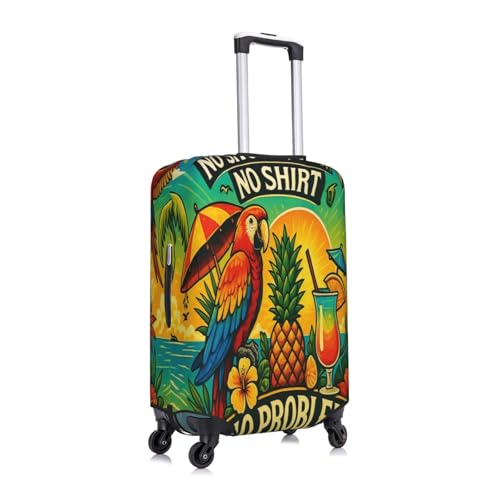 Tropical Parrot Beach Vibes Luggage Cover Protector Elastic Washable Anti-Scratch Suitcase Covers With Concealed Zipper For 18-32 Inch Luggage Small3
