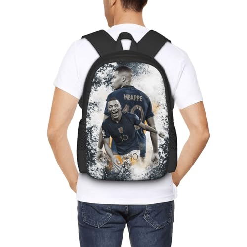 Image of #10 Mbappe #7 Adult Simplicity Backpacks Bag Laptop Bag Bookbag Backpack 16.5 Inch For Daily