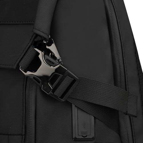 Image of F Gear Oslo Black 27L Premium Soft Touch Laptop Backpack | Fits 17 inch Laptop | USB & Type-C Charging Ports | Lightweight with Tablet Sleeve, 2 Compartments, 3 Pockets & Luggage Strap |Office & Travel