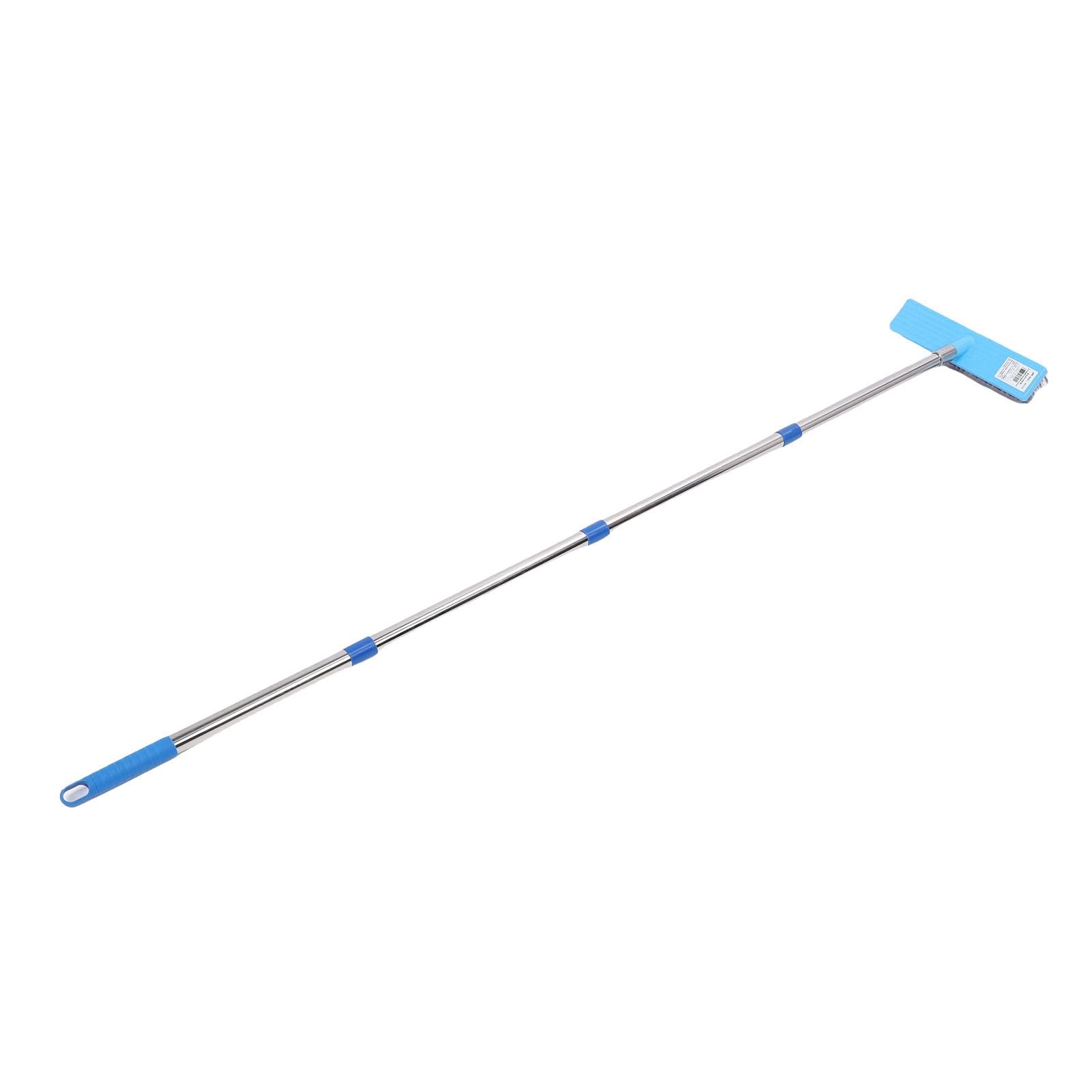 FTVOGUE Cepillo de Limpieza Duro, Escoba de Alambre de Acero Inoxidable con Telescópico, Cabezal de Cepillo de 20 Cm, Elimina la Suciedad de Musgo en el Piso Exterior, Terraza, Jardín, Garaje para