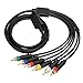 BONKZEBU RGB Component Video Cable component cable High Flexibility Soft Stable Multimedia Cable sfc rgb for NGC component cable for NGC, N64, SFC, with 4 BNC Composite Cables