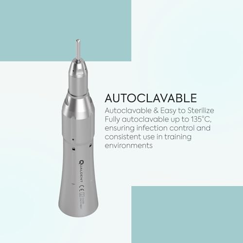 Image of Qualdent Straight Micromotor Handpiece for Dental Laboratory | Stainless Steel Body | Autoclavable up to 135C | Compatible with Standard Micromotor Units | Ergonomic Design | Low Noise Operation