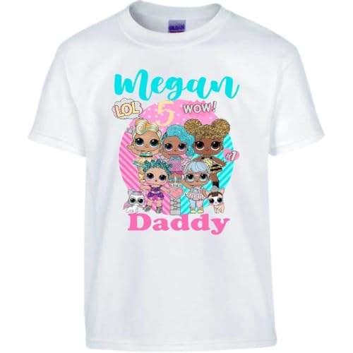 Custom shirt for birthday girls LOL, add name and age, family matching birthday, custom t-shirts girls LOL3