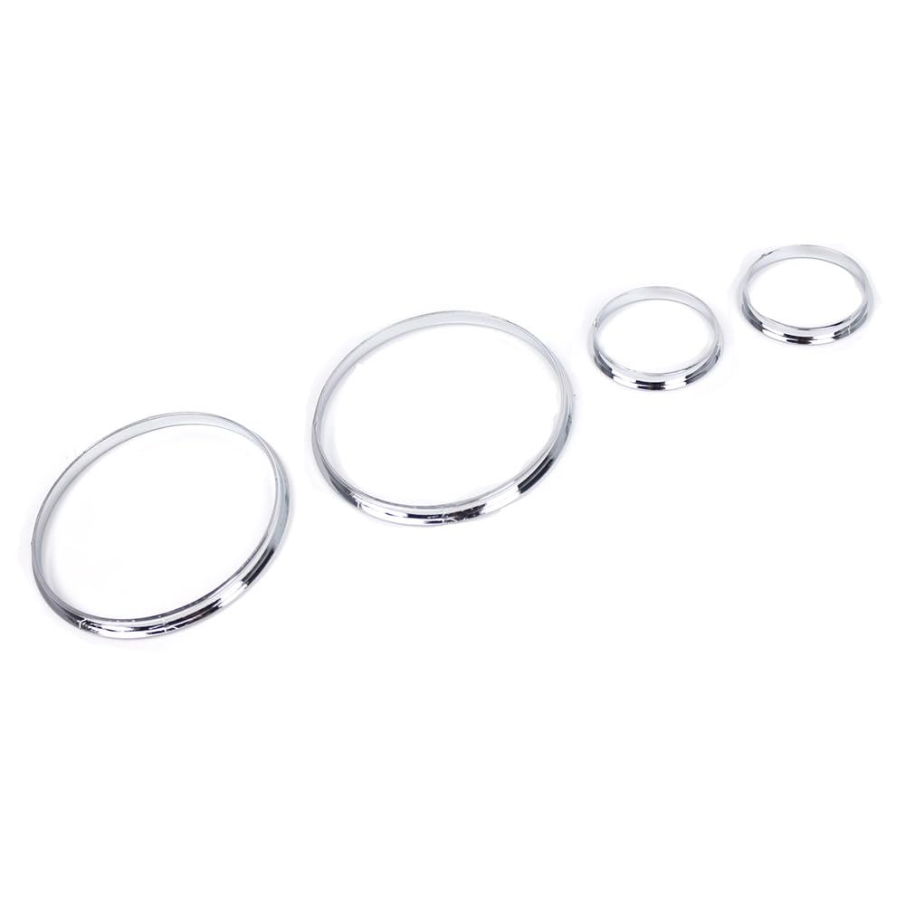 Riloer Lot de 4 anneaux chromés pour compteur de vitesse, compatible avec BMW E39 Série 5 1995-2004 E38 Série 7 1994-2001 E53 X5 1999-2006