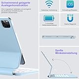 FOGARI Keyboard Case for iPad Air 13 2025/2024 (M3/M2), Magic Keyboard for iPad Pro 12.9 (6/5/4/3 Gen), QWERTZ German Magnetic Stand Magic Keyboard with Multi Touch Trackpad, Light Blue - Image 5