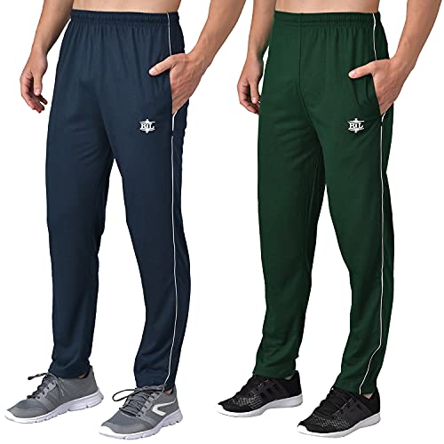Image of eKools� Plain Trackpants for Men | Plain Trackpants | Basic Trackpants | Two Side Pockets with One Zip Pocket for Phone | 100% Cotton | Men's Trackpants (Pack of 2)