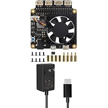 دودة المهوس لـ Raspberry Pi 4B / 3B + / 3B ، X735 V3.0 إدارة الطاقة مع إيقاف التشغيل الآمن & PMW لوح توسيع مروحة التبريد + محول طاقة من النوع C 5V 4A 20W متوافق مع Raspberry Pi 4 Model B
