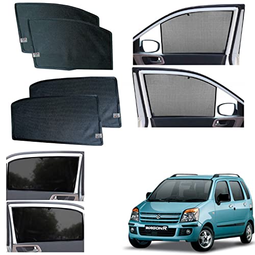 Image of WolkomHome car Fix Curtain Window Shades Half Curtains Sunshade for WagonR 2006-2009