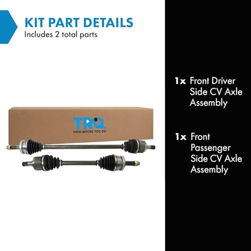 Image of TRQ Front Driver and Passenger Side CV Axle Assembly Set Compatible with 2005-2009 Hyundai Tucson 2.0L FWD Automatic 2005-2009 Kia Sportage 2.0L FWD