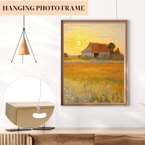 Image of STARVAST 10 Pack Sturdy Picture Rail Hanging System, Stainless Steel Adjustable Picture Hanging Hardware Kit for Wall Pictures, Art Gallery Display, 44 lb Max Load, 78 in Length Cable with Loop