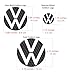 IPG Decal Made for Volkswagen 2021 Passat Polo Tiguan Golf Rear/Front Emblem Logo Decals Stickers Set (4 Units) (Black Carbon Fiber)