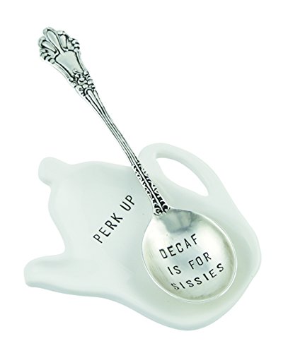 Mud Pie Decaf Coffee Spoon Rest, White