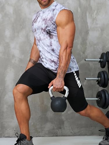 Image of THIRD QUADRANT 2-in-1 Running or Gym Lycra Shorts for Men || Quick-Dry Athletic Shorts ||with Built-in Liner, Black