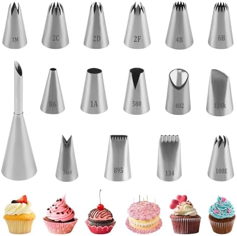 16pcs Douilles Pâtisserie Grandes Inox Professionnelles, Embouts ...