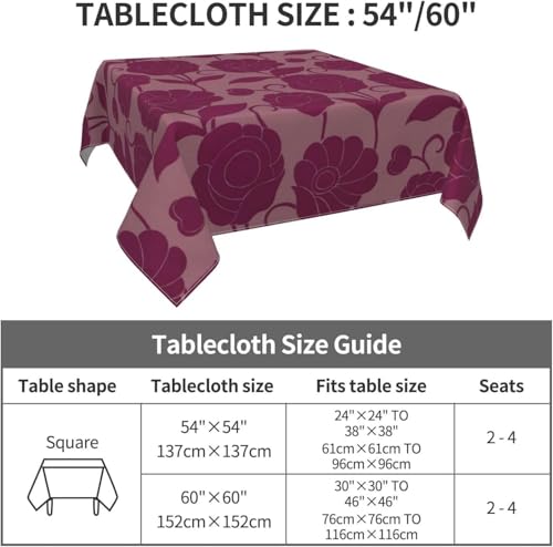 Nappe carrée bohème imprimé floral rétro table cuisine 54x54