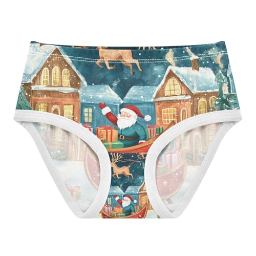 Christmas Santa Claus Sleigh Toddler Underwear, Girls Panties, 2T–8 Years
