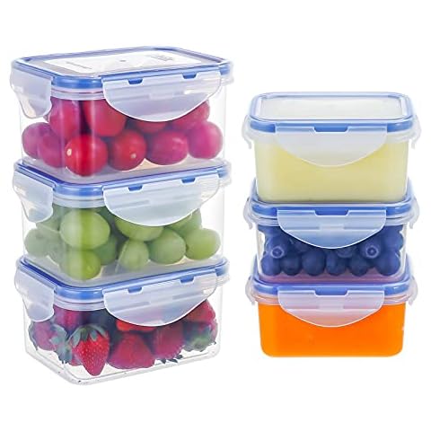 EASYLOCK 180ml 500ml Small Food Containers with Lids Airtight Meal Prep Containers Sauce Snack Containers Plastic Small Pot with Lids BPA Free Cover