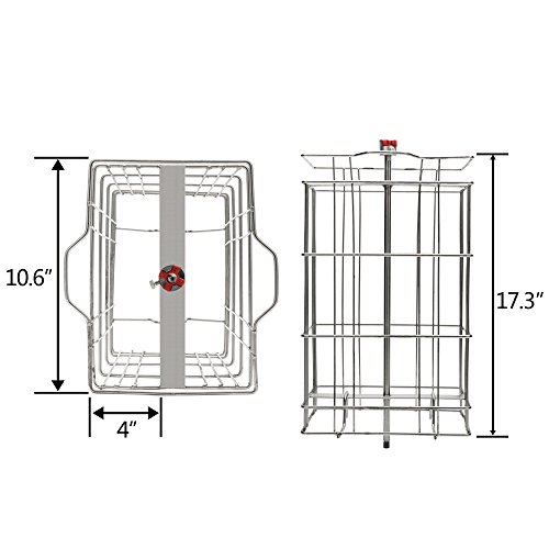 VINGLI 2 Frames Manual Honey Extractor Separator, Food Grade Stainless Steel Honeycomb Spinner Drum Crank by Hand with Adjustable Height Stands, Beekeeping Pro Extraction Apiary Centrifuge Equipment