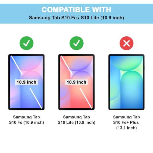Image of CEDO Smart Case for Samsung Tab S10 FE / S10 Lite (10.9 in) Tri-Fold Flip Folio Cover | Pencil Holder | Auto Wake-Up /Sleep Mode | Multi View Angles Stand TPU Backcover (Black)