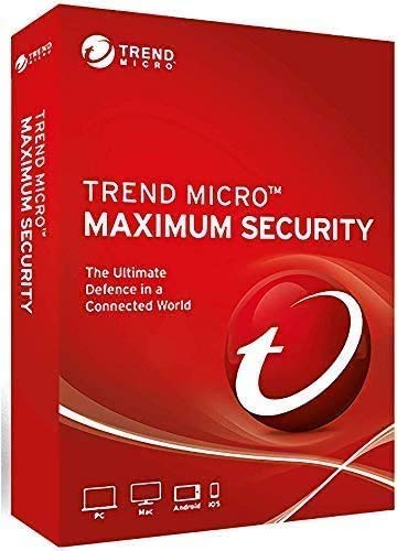 Trend Micro Maximum Security 2023 version 17.7 5 appareils 3 ans multilingue pour PC, Mac, Android et iOS Carte / étiquette de clé de produit Windows 8.1 et...