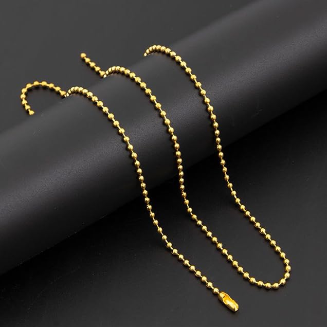Image of IFNOW Ceiling Fan Pull Chain Metal Fan Pull Chain Extension, Ceiling Fan Chain Connector, Diameter 3.2mm 13 Feet Long with 16 PCS Connector (6.5 Feet Gold*2)