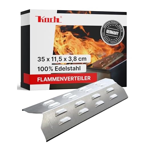 KOCH #22 Edelstahl Flammenverteiler 350 x 115mm Flammenblech/Brennerabdeckung/Aromaschiene V2A Ersatzteil für Gasgrill