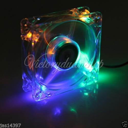 LED Rainbow Color 120mm 4Pin CPU Heatsink Cooling Cooler Case Fan Computer PC