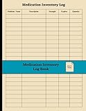 Medication Inventory Log Book: Log Book for tracking medications and supplements in a medicine cabinet, including expiration dates and quantities on hand