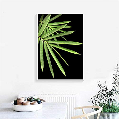 Toile feuilles de bambou pour decoration interieure zen et salon tendance nordique